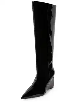 Walmart Smash Womens LELA Patent Leather Pointed Toe Knee-High Boots offer