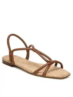 Walmart VINCE. Womens Brown Cork Strappy Ankle Strap Hazen Square Toe Slip On Leather Slingback Sandal 11 M offer