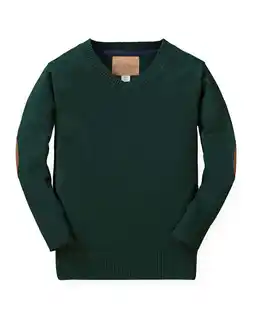 Walmart HOPE & HENRY boys Fine Gauge V-Neck Sweater, 6-12 Months, Green offer