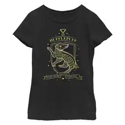 Walmart Girl's Harry Potter Hufflepuff Lined Mascot Graphic T-Shirt offer