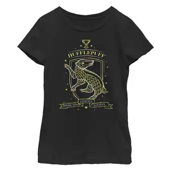 Walmart Girl's Harry Potter Hufflepuff Lined Mascot Graphic T-Shirt offer