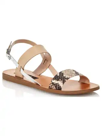 Walmart AQUA Womens Brown Snakeskin Adjustable Strap Sam Round Toe Buckle Leather Slingback Sandal 5.5 M offer