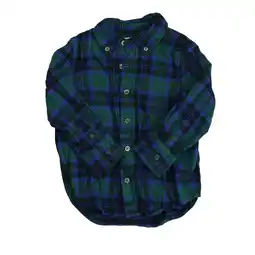 Walmart Pre-owned: Rockets Of Awesome Boys Blue | Green | Plaid Button Down Long Sleeve size: 3T (Good) offer