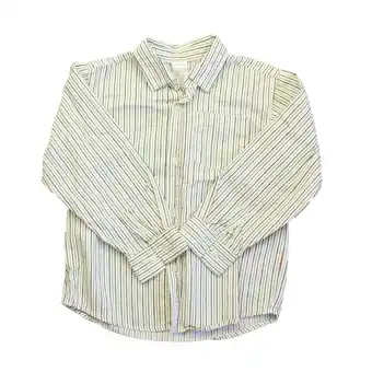 Walmart Pre-owned: Gymboree Boys Ivory Stripe Button Down Long Sleeve size: 5T (Good) offer