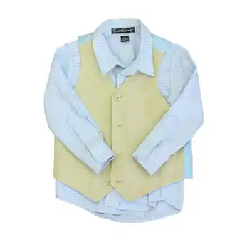 Walmart Pre-Owned English Laundry Boys Blue | White | Tan Button Down Long Sleeve size: 4T (Good) offer