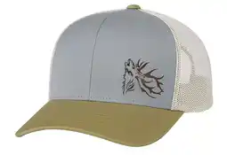 Walmart Men's Hunting Season Mesh Back Trucker Hat, Elk Antlers, Heather Gray/Amber/Beige offer