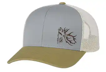 Walmart Men's Hunting Season Mesh Back Trucker Hat, Elk Antlers, Heather Gray/Amber/Beige offer