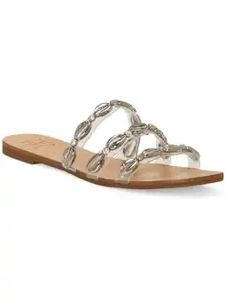 Walmart INC Womens Clear Strappy Shell Accent Embellished Voma Round Toe Slip On Sandals Shoes 9.5 M offer