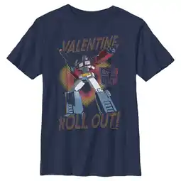 Walmart Boy's Transformers Optimus Prime Valentine Roll Out! Graphic Tee Navy Blue Medium offer