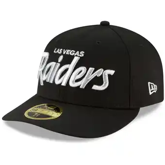 Walmart Men's New Era Black Las Vegas Raiders Omaha Script Low Profile 59FIFTY Fitted Hat offer