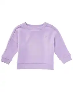 Walmart MONICA + ANDY girls Waffle Sporty Sweatshirt, 0-3M, Purple offer