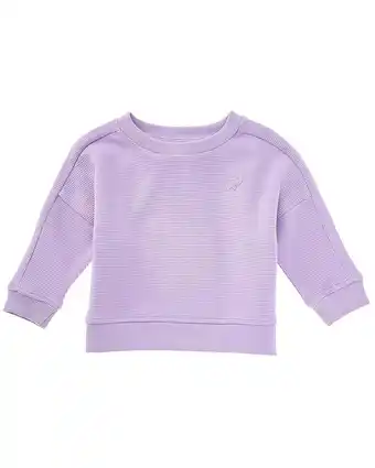 Walmart MONICA + ANDY girls Waffle Sporty Sweatshirt, 0-3M, Purple offer