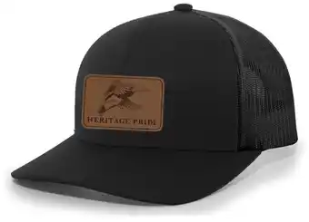 Walmart Heritage Pride Flying Duck Engraved Leather Patch Mens Trucker Hat Baseball Cap, Black/Black offer