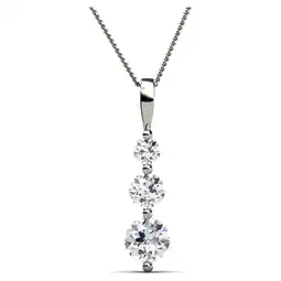 Walmart Cate & Chloe Willow 18k White Gold Plated 3-Stone Necklace with Swarovski Crystals Gift for Women offer