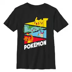 Walmart Boy's Pokemon Colorful Starters Banners Graphic T-Shirt offer