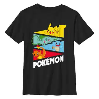 Walmart Boy's Pokemon Colorful Starters Banners Graphic T-Shirt offer