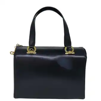 Walmart Pre-Owned Salvatore Ferragamo Gancini Navy Leather Handbag offer