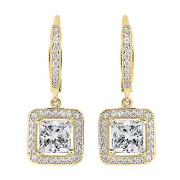 Walmart Cate & Chloe Ivy 18k Yellow Gold Plated Drop Earrings with Simulated Diamonds Gift for Women offer