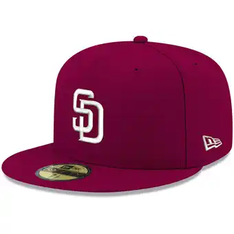 Walmart Men's New Era Cardinal San Diego Padres White Logo 59FIFTY Fitted Hat offer