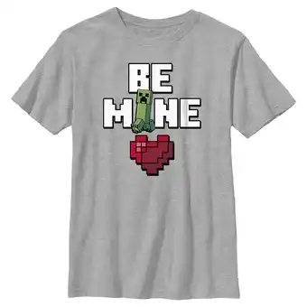 Walmart Boy's Minecraft Be Mine Creeper Graphic Tee Athletic Heather Large offer