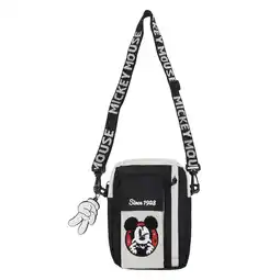 Walmart Disney Mickey Mouse Classic Silly Mickey Face Adult Black Crossbody Mini Messenger Bag offer