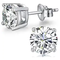 Walmart Paris Jewelry 2 Ct White Sapphire Stud Earrings, 14K White Gold offer