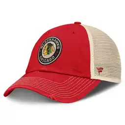 Walmart Men's Fanatics Red/Cream Chicago Blackhawks 2025 NHL Winter Classic Trucker Adjustable Hat offer