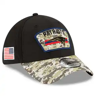 Walmart Men's New Era Black/Camo New England Patriots 2021 Salute To Service 39THIRTY Flex Hat offer