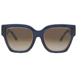 Walmart Tory Burch TY 7180U Plastic Womens Square Sunglasses Transparent Navy 52mm Adult offer