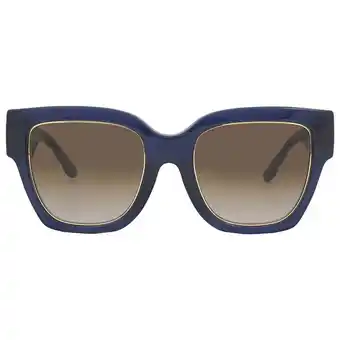 Walmart Tory Burch TY 7180U Plastic Womens Square Sunglasses Transparent Navy 52mm Adult offer