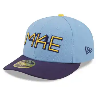 Walmart Men's New Era Powder Blue Milwaukee Brewers 2022 City Connect Low Profile 59FIFTY Fitted Hat offer