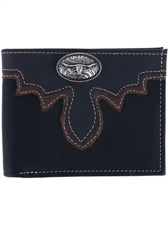 Walmart CTM Leather Longhorn Concho Bifold Wallet (Men) offer