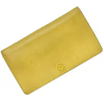 Walmart Pre-Owned Chanel Bi-fold Long Wallet ec-21016 Yellow Coco Button A20904 Leather 9th... (Fair) offer