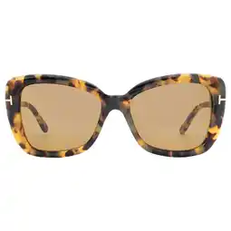 Walmart Tom Ford FT1008 55J Plastic Coloured Havana Roviex 55 mm Women's Sunglasses offer