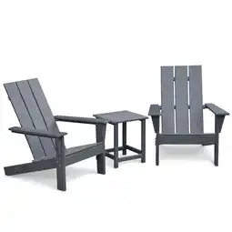 Walmart ATR ART to REAL 3PCS Outdoor Adirondack Chairs, Adirondack Chairs Set with Side Table,Dark Grey offer