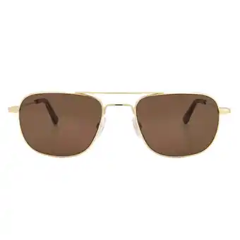 Walmart AO Checkmate Sunglasses - Men's, Gold Frame, Cosmetan Brown AOLite Nylon Lenses offer