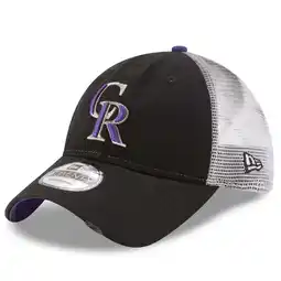 Walmart Men's New Era Black Colorado Rockies Team Rustic 9TWENTY Trucker Adjustable Hat offer