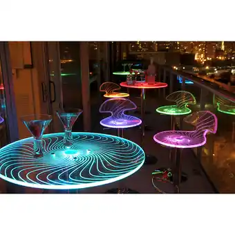 Walmart Porch & Den Starbuck Metal/ Acrylic LED Light-Up Bar Table offer