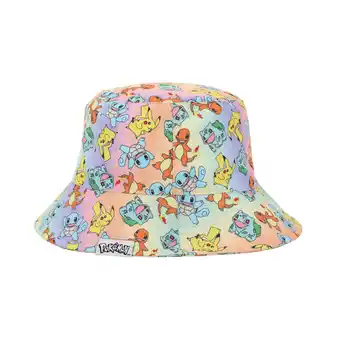 Walmart Pokemon All-Over Character Print Youth Rainbow Ombre Bucket Hat offer