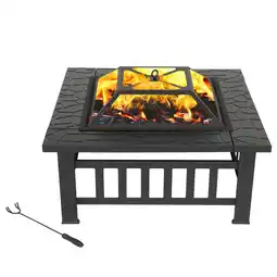 Walmart Zimtown Outdoor 32 Square Fire Pit Garden Stove Brazier For Barbecue offer