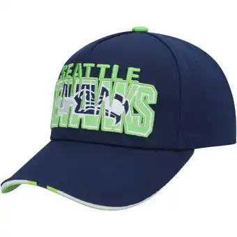 Walmart Youth College Navy/White Seattle Seahawks On Trend Precurved A-Frame Snapback Hat - OSFA offer