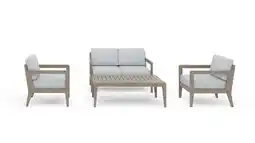 Walmart Homestyles Sustain Wood Outdoor loveseat 4-Piece Set in Gray offer