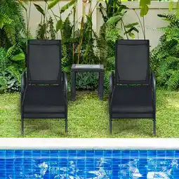 Walmart Costway 2PCS Outdoor Patio Lounge Chair Chaise Fabric Adjustable Reclining Armrest Black offer