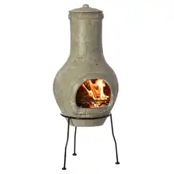 Walmart Vintiquewise Outdoor Beige Clay Chimenea Scribbled Design Fire Pit with Metal Stand offer