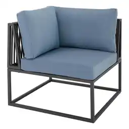 Walmart Walker Edison Trinidad Outdoor Modern Modular Metal Patio Corner Chair in Blue offer