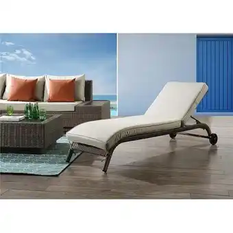 Walmart ACME Salena Patio Sun Lounge in Beige Fabric & Gray Finish offer