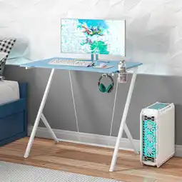 Walmart Techni Mobili Computer Desk for Kids with Headphone and Cup Holder, Blue RTA-K250D-BL offer