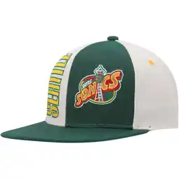 Walmart Men's Mitchell & Ness Cream/Green Seattle SuperSonics Hardwood Classics Pop Snapback Hat offer