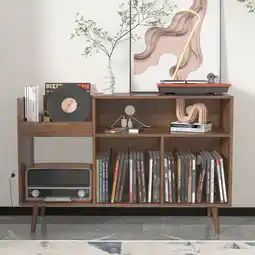 Walmart Record Player Stand with Power Outlets, Vinyl Record Storage Table, Turntable Table offer