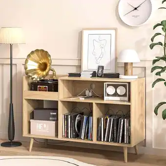 Walmart Record Player Stand with Power Outlets, Vinyl Record Storage Table, Turntable Table offer